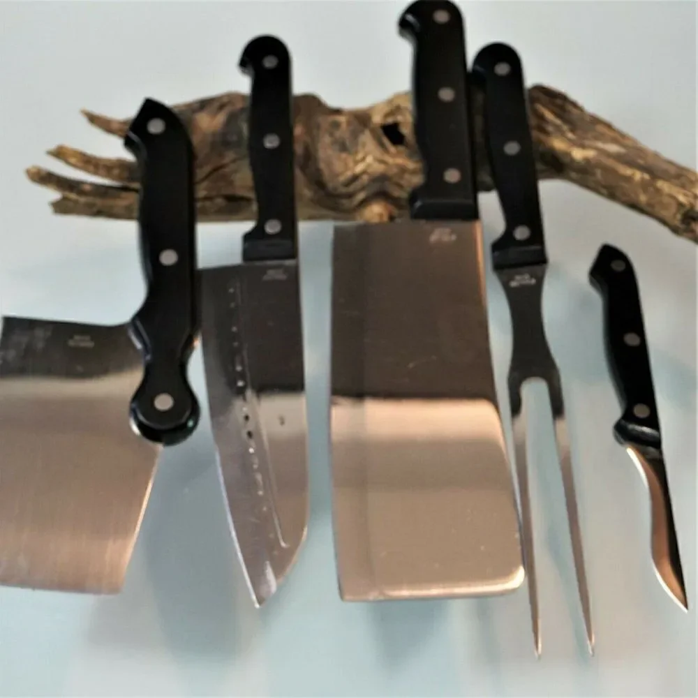 Ronco Showtime Six Star Lot Of 5 Stainless Steel Kitchen Knives Cutlery
